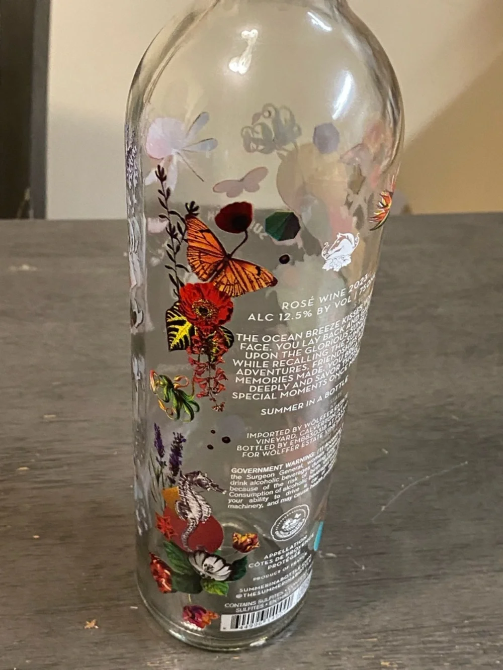 Floral Decorative Glass Bottle